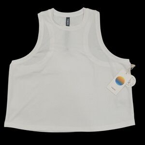 VuoriI Micro Mesh Tank Top Women's Size Large Shirt White Athletic Workout Run